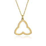 18 ct yellow gold diamond pendant pavé