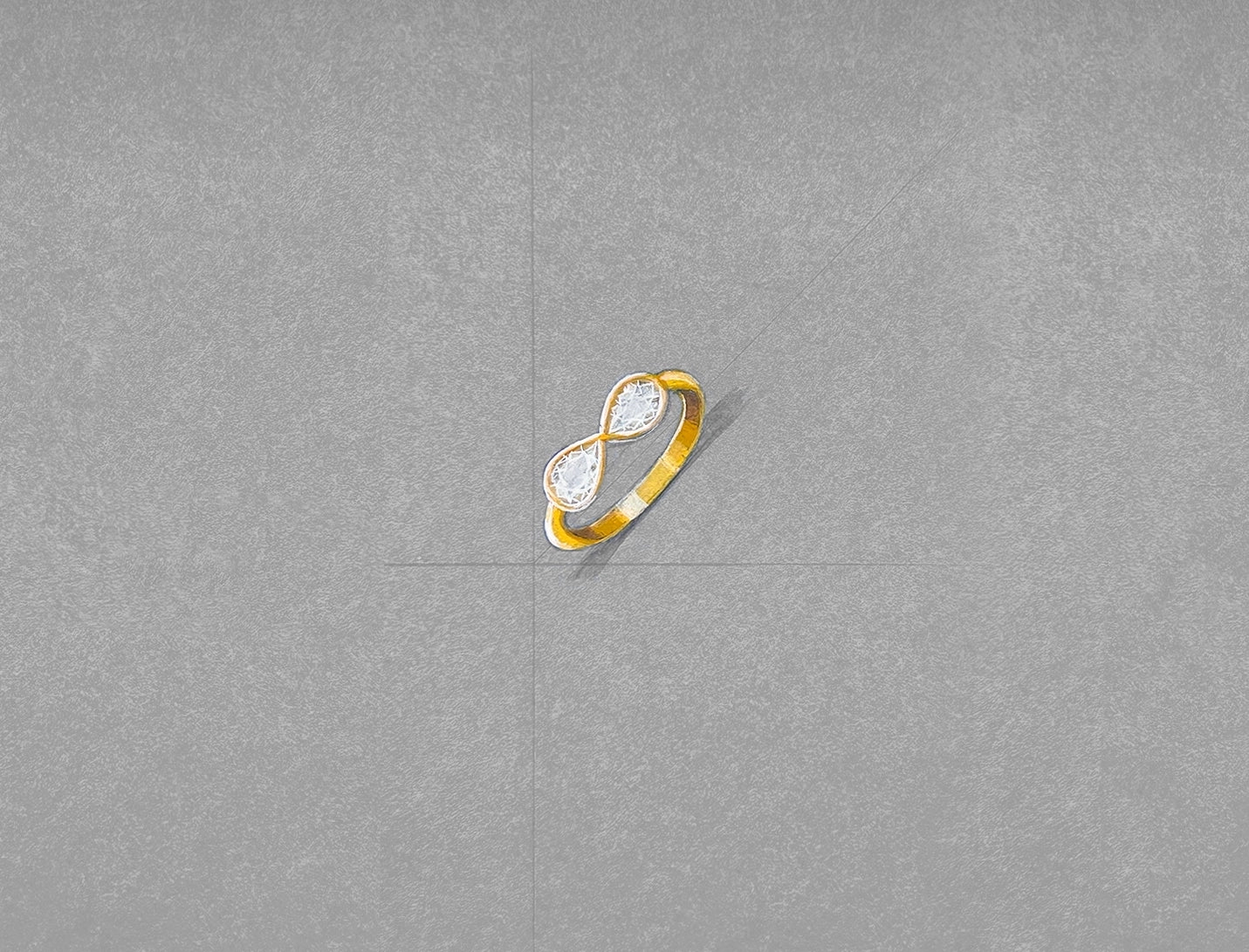 9ct Yellow Gold Bow Tie Diamond Ring