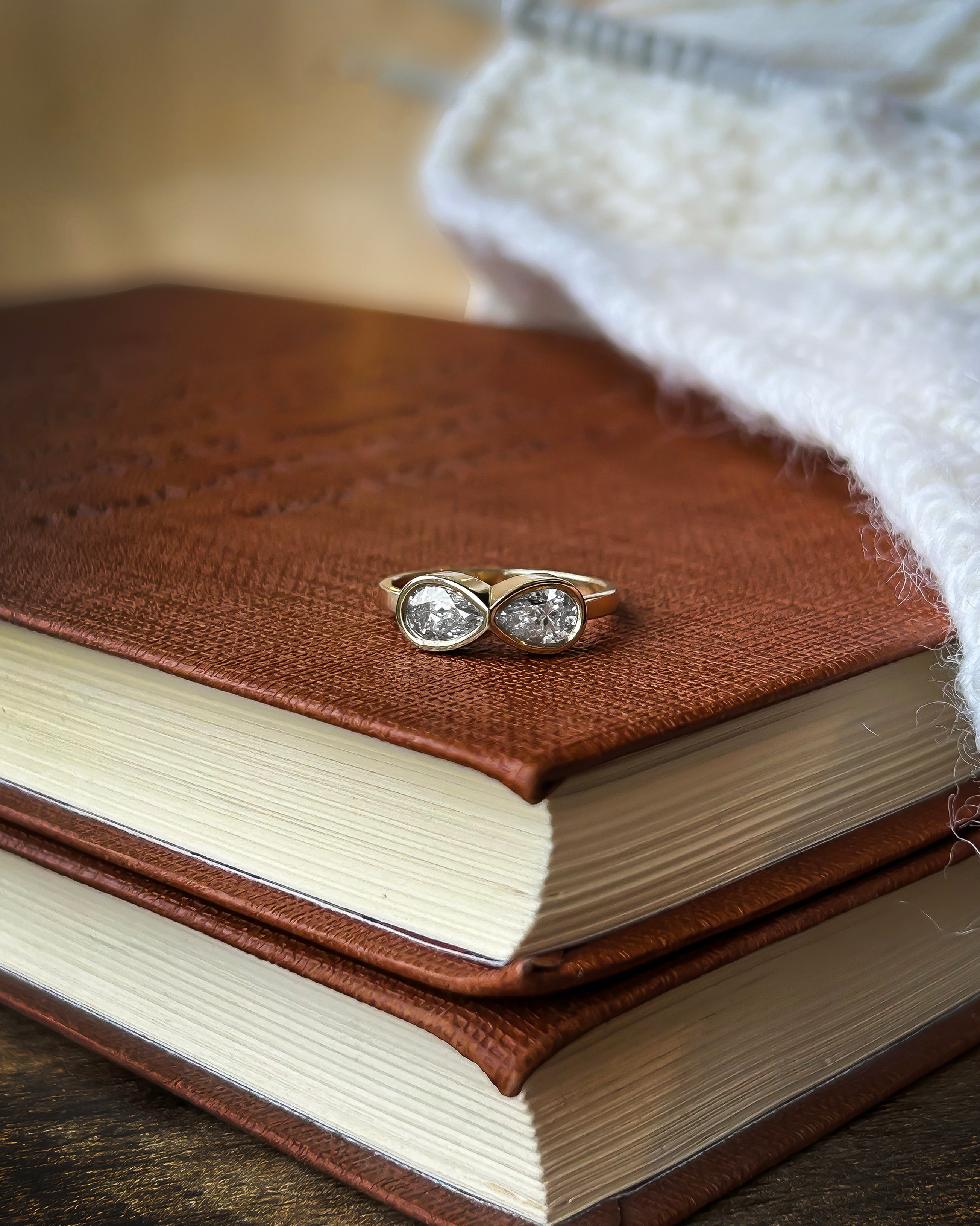 9ct Yellow Gold Bow Tie Diamond Ring